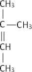 Fórmula desarrollada del 2-metil-2-buteno