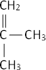 Fórmula estructural del 2-metilpropeno