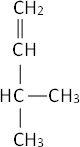 Fórmula desarrollada del 3-metil-1-buteno
