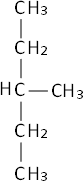 Fórmula desarrollada del 3-metilpentano