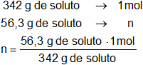 Cálculo del número de moles en una solución