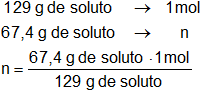 Cálculo del número de moles en una solución