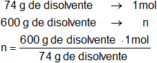 Cálculo del número de moles en una solución