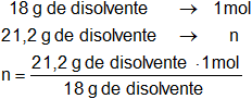 Cálculo del número de moles en una solución