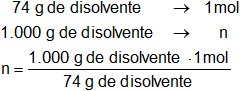 Cálculo del disolvente en soluciones químicas