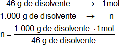 Cálculo del disolvente en soluciones químicas