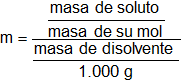 Concentraciones de las disoluciones - Molalidad