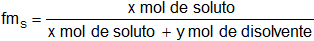 Cálculo de la fracción molar en soluciones químicas