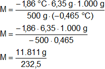 Cálculo del peso molecular en soluciones