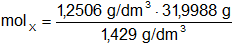 Cálculo del peso molecular gramo del gas